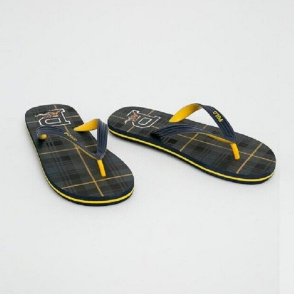 NWT Polo Ralph Lauren Tartan Plaid Varsity Tiger flip flop sandal shoes … - Picture 9 of 9